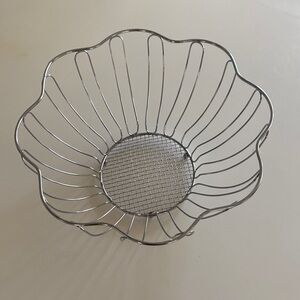 Silver Wire Flower Fruit Basket